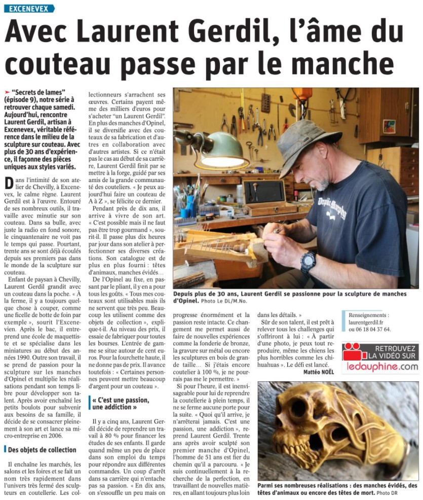 Article sur l'artisan Laurent Gerdil